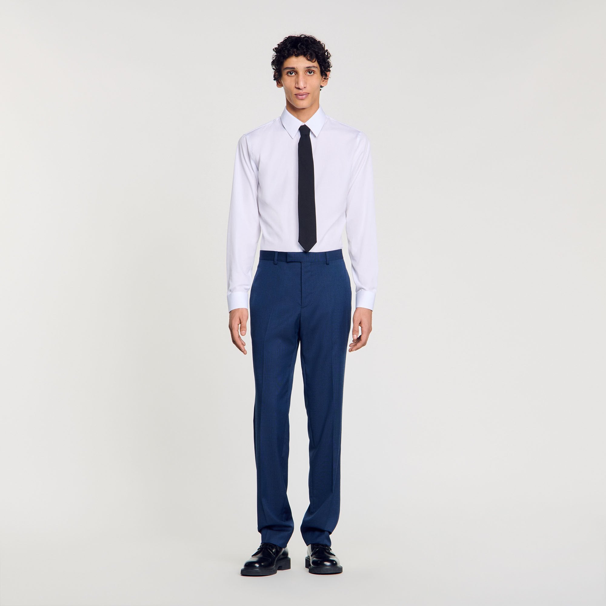 Wool suit trousers Royal Blue Sandro Men