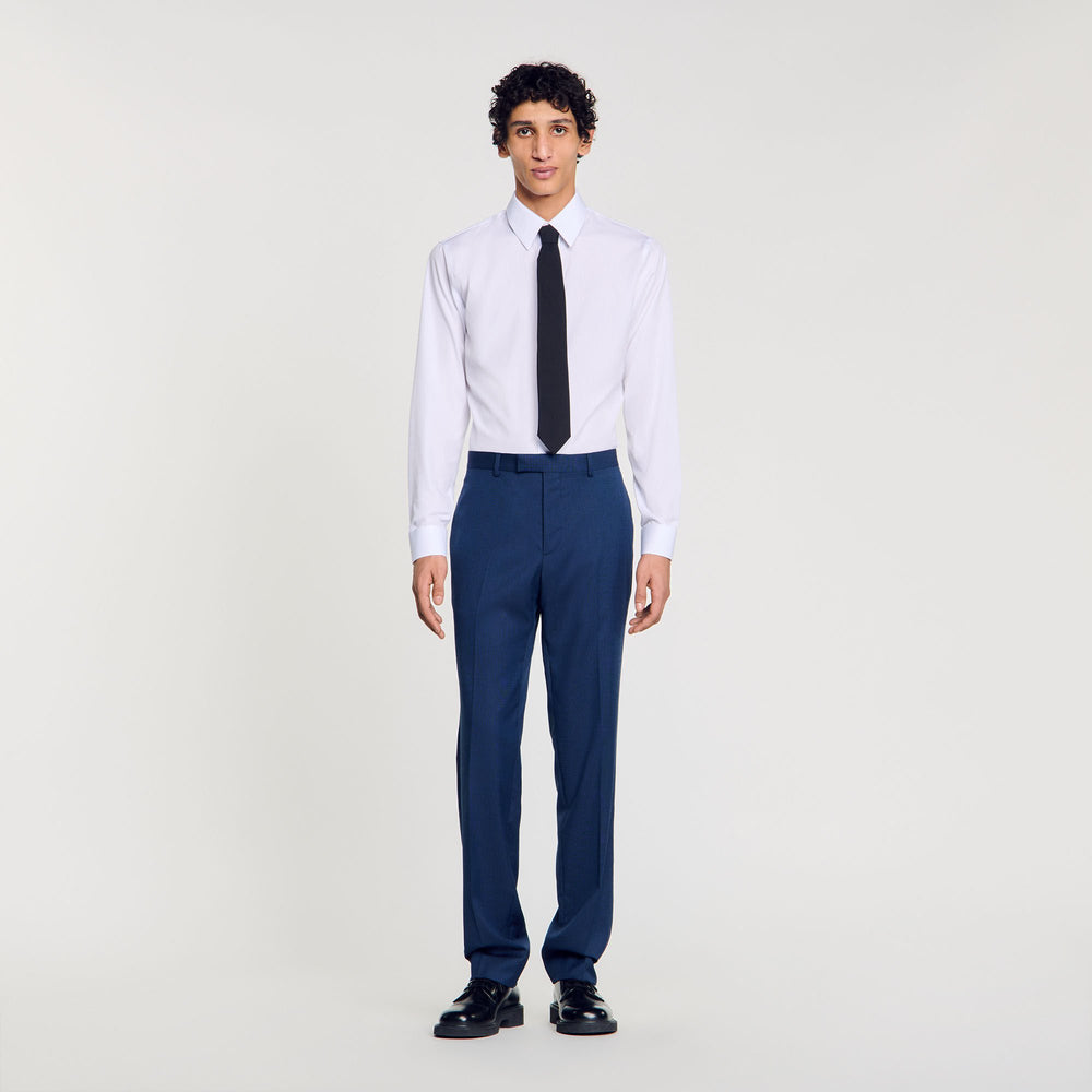 Wool suit trousers Royal Blue Sandro Men