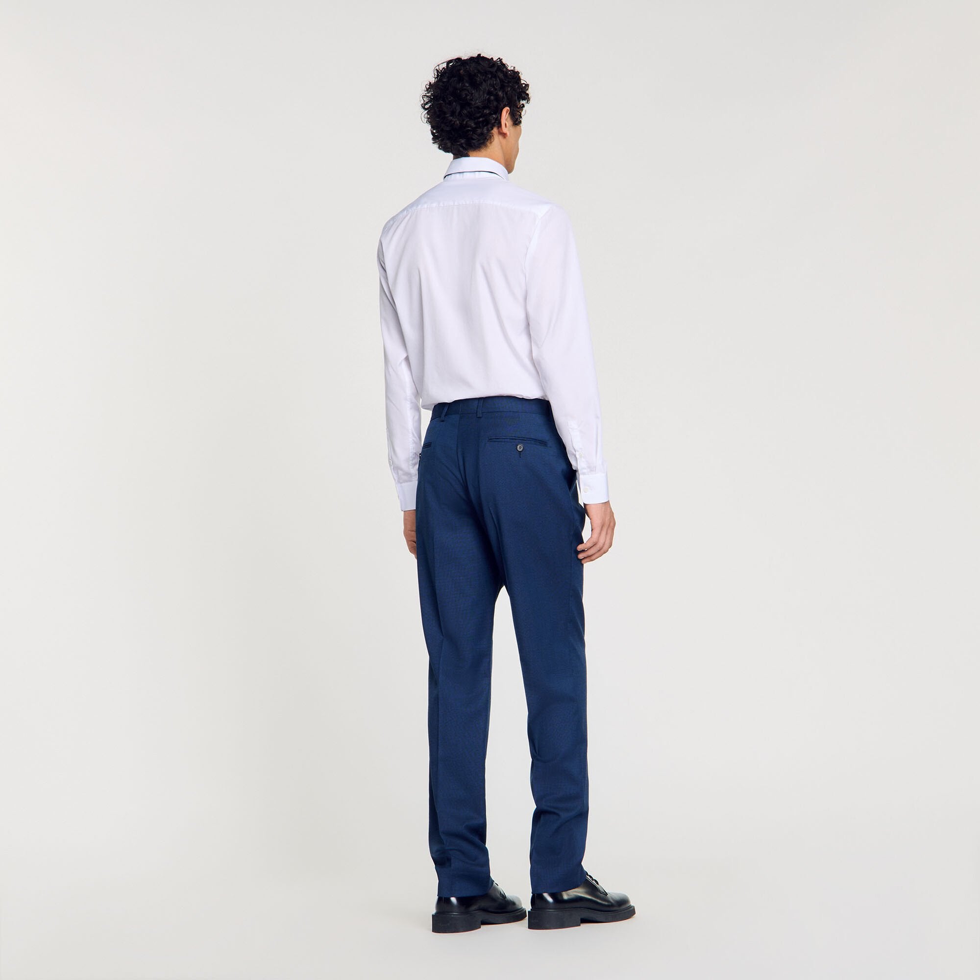 Wool suit trousers Royal Blue Sandro Men