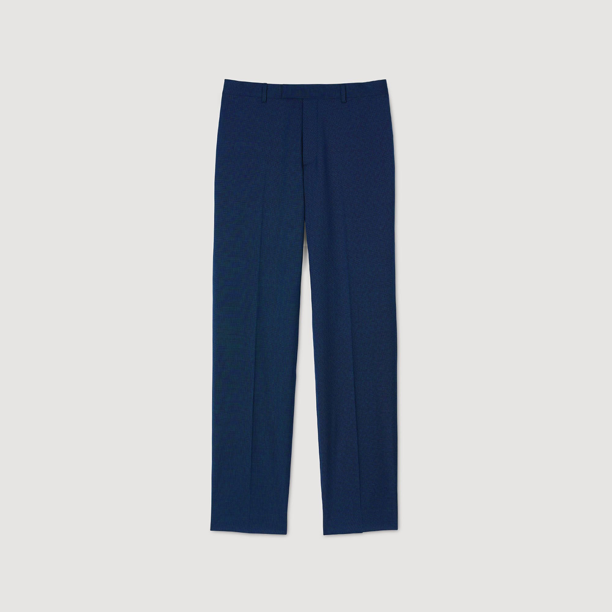 Wool suit trousers Royal Blue Sandro Men