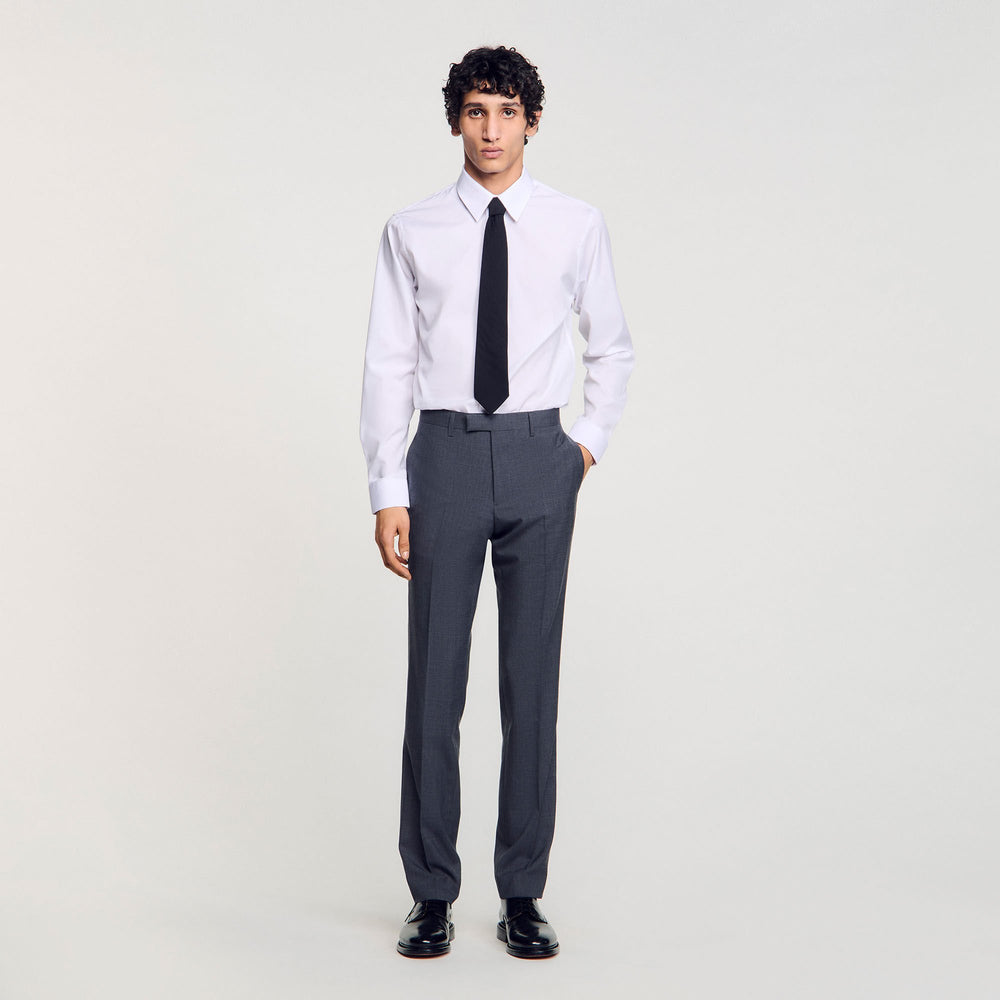 Wool suit trousers Mocked Grey Sandro Men