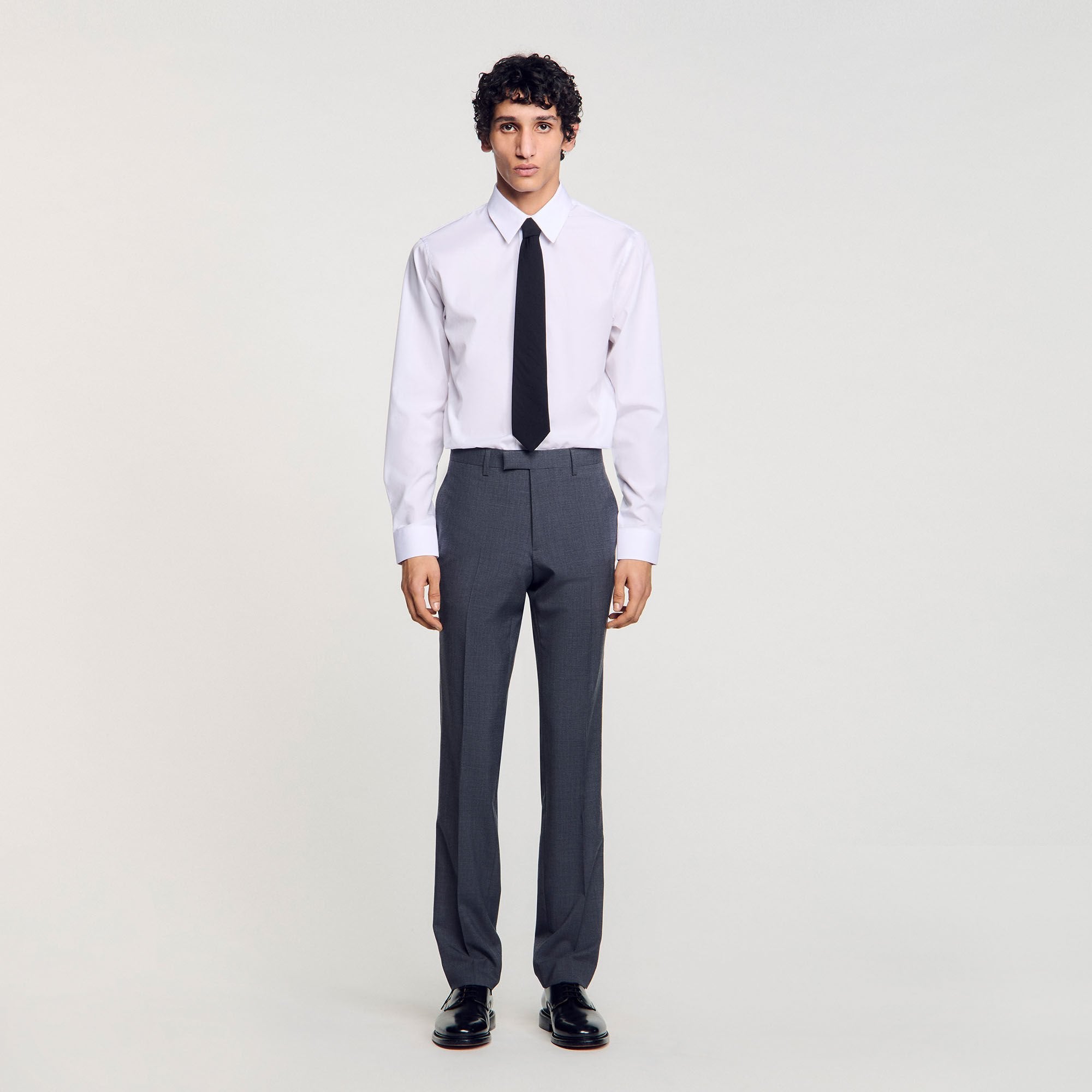 Wool suit trousers Mocked Grey Sandro Men