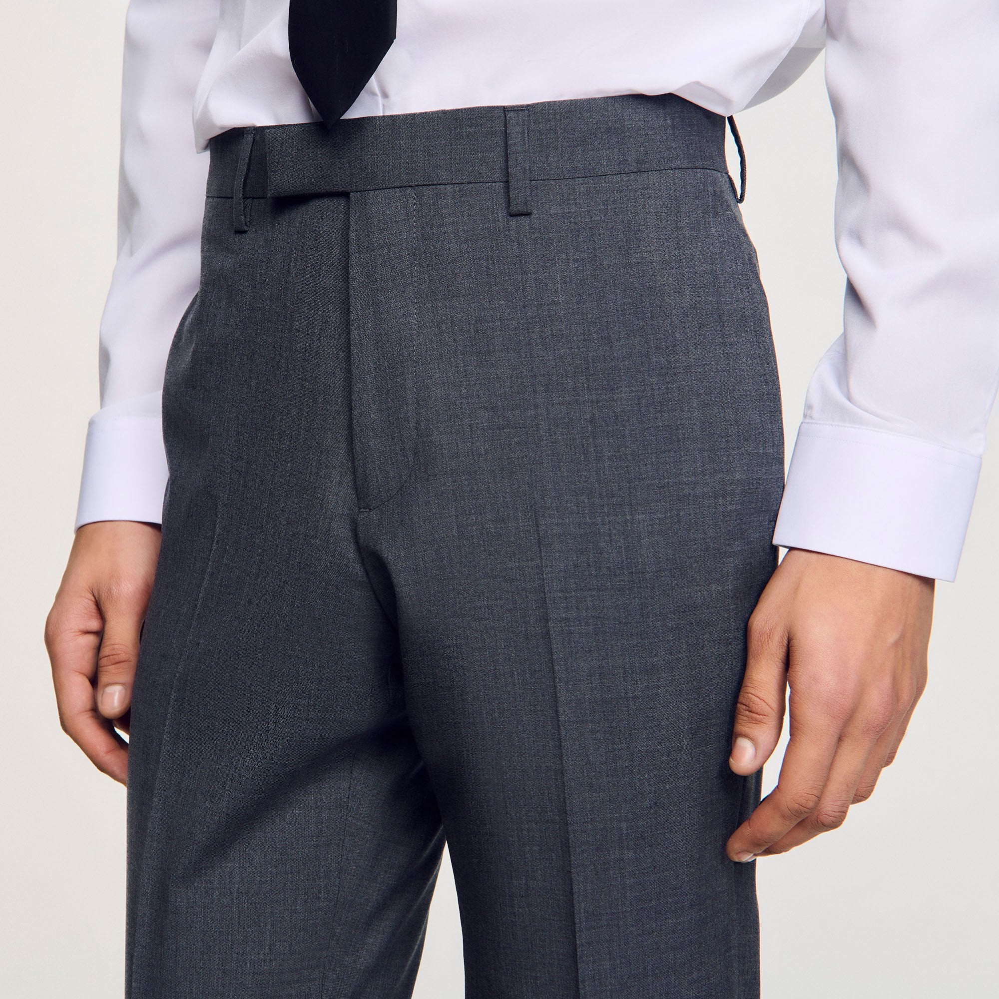 Wool suit trousers Mocked Grey Sandro Men