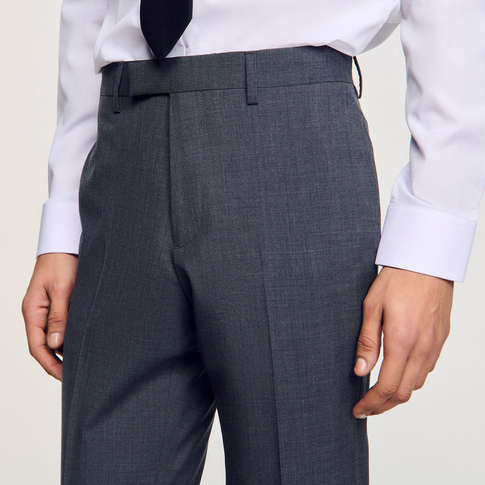 Wool suit trousers Mocked Grey Sandro Men