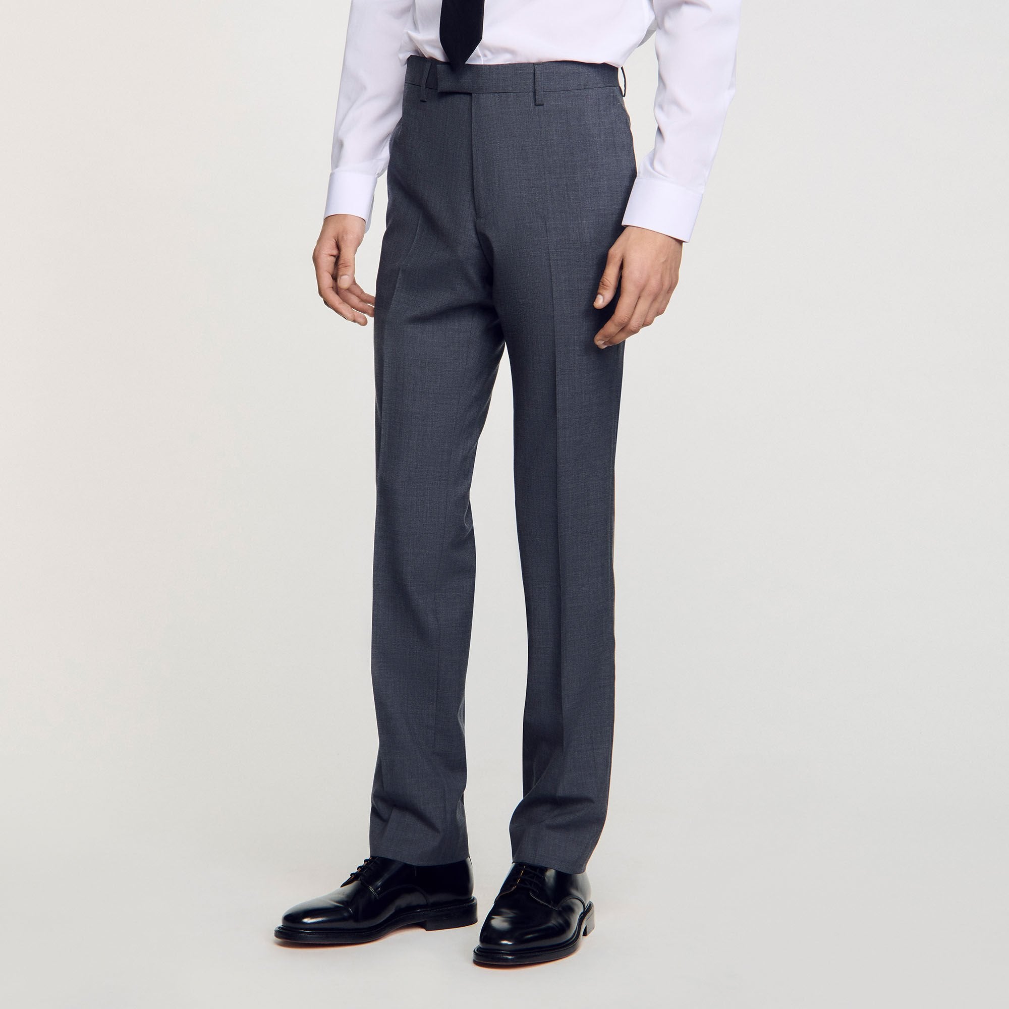 Wool suit trousers Mocked Grey Sandro Men