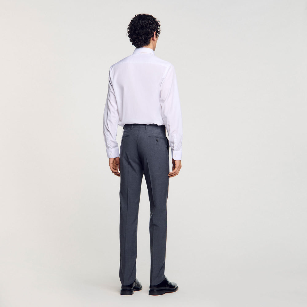 Wool suit trousers Mocked Grey Sandro Men