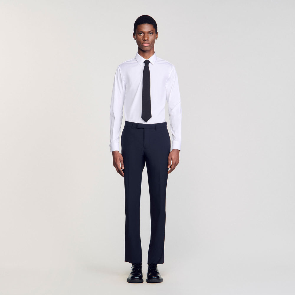 Wool suit trousers Navy Blue Sandro Men
