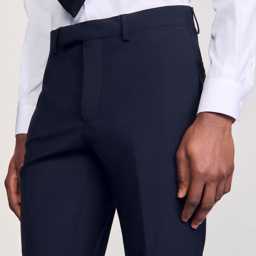 Wool suit trousers Navy Blue Sandro Men