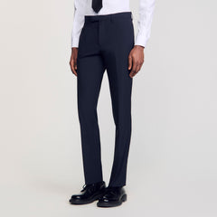 Wool suit trousers Navy Blue Sandro Men
