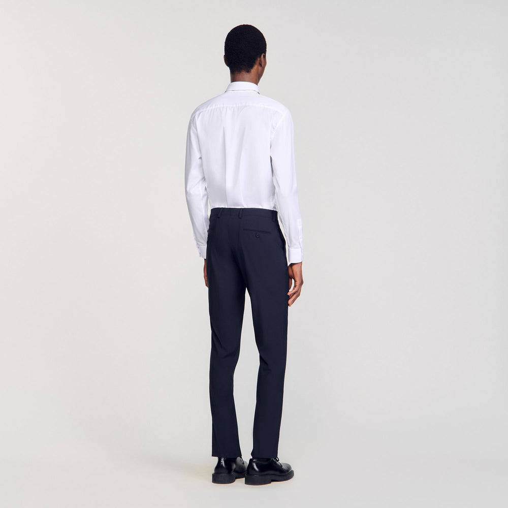 Wool suit trousers Navy Blue Sandro Men