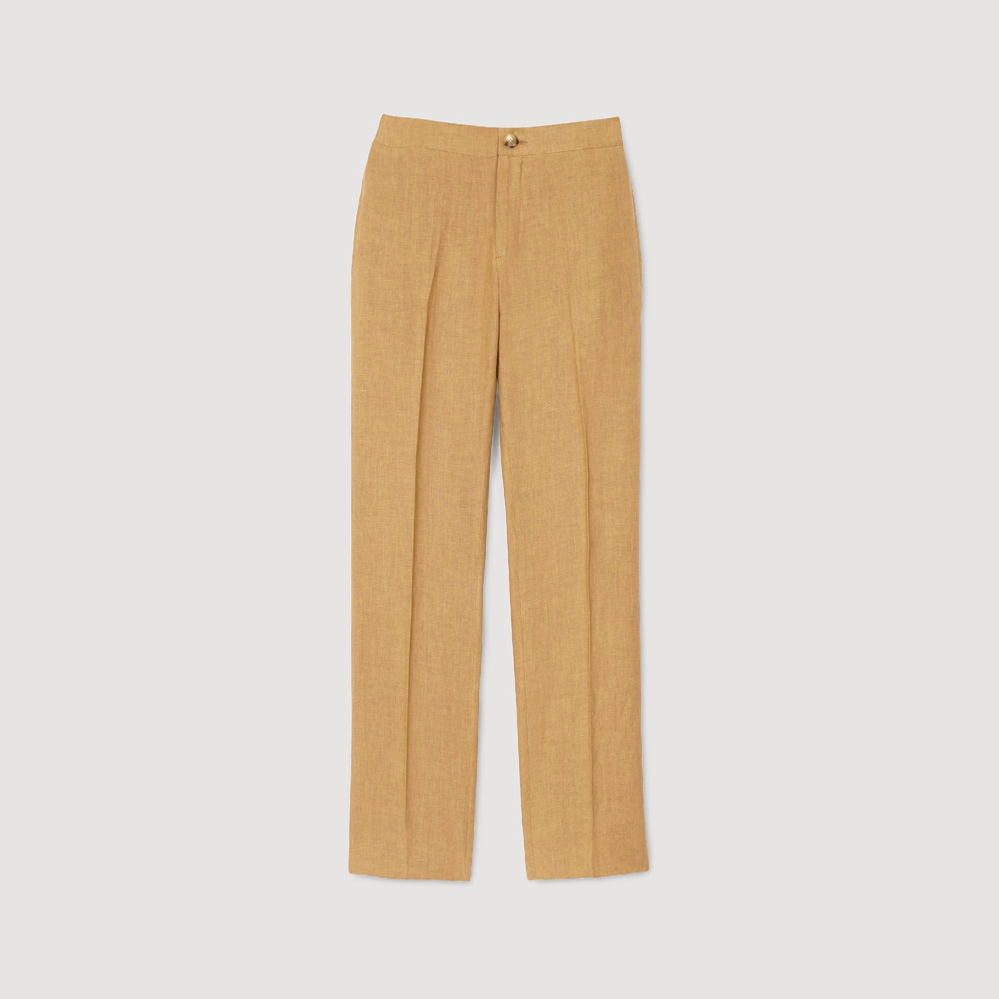 Linen trousers Dark Sand Sandro Men