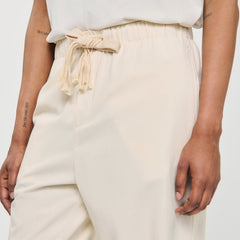 Wide-leg elasticated cotton trousers Butter Cream Sandro Men
