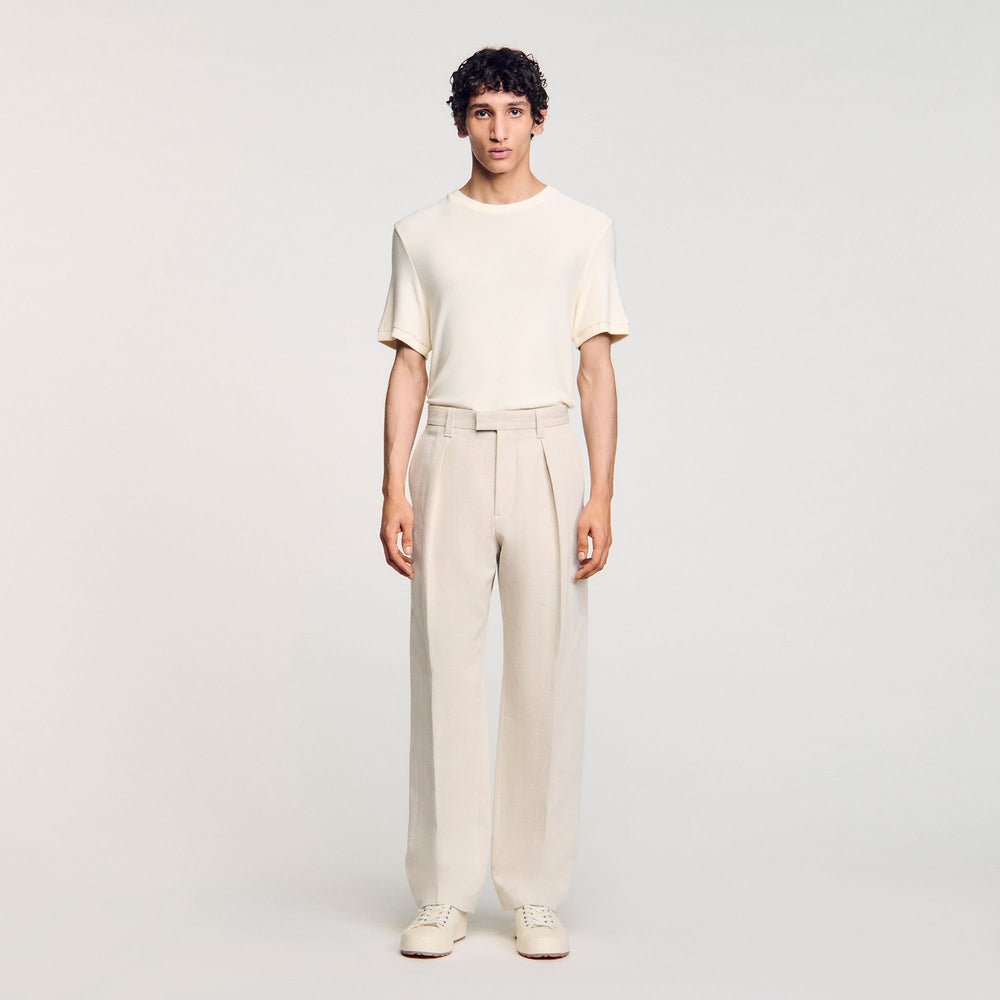 Wide-leg trousers with creases Oats Sandro Men