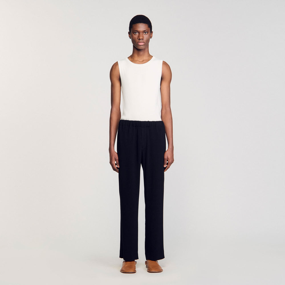 Pleated trousers Black Sandro Men