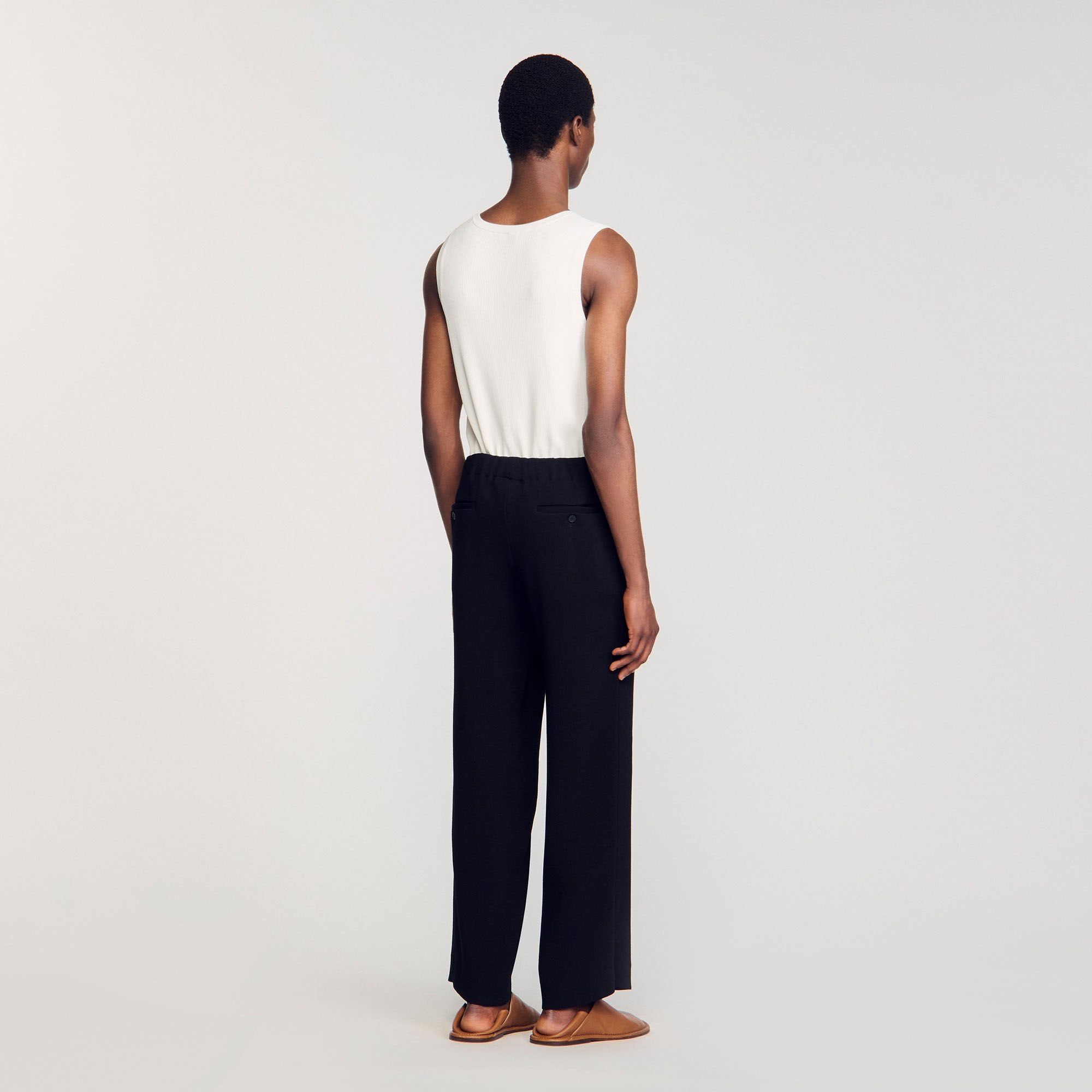 Pleated trousers Black Sandro Men