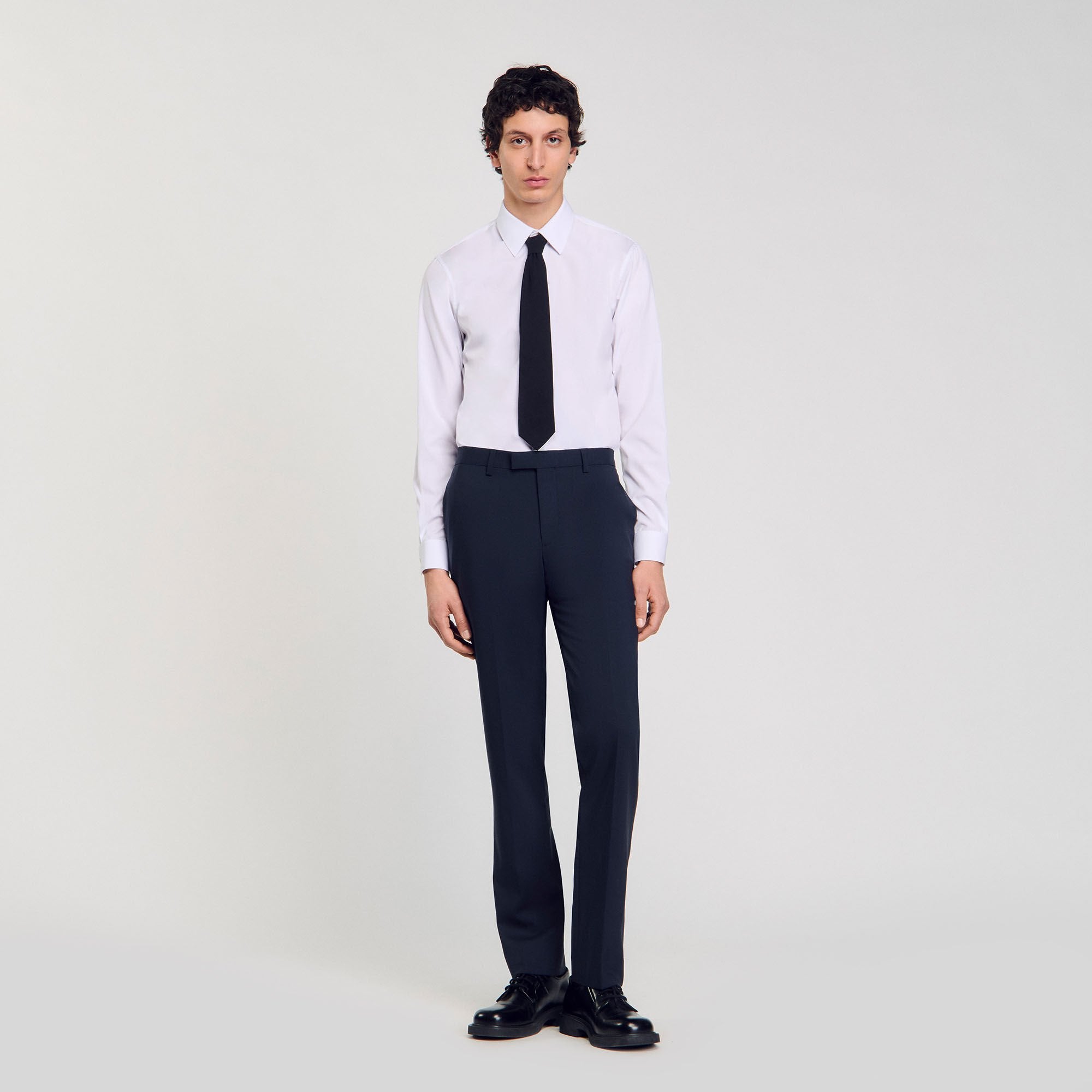 Wool suit trousers Midnight Blue Sandro Men