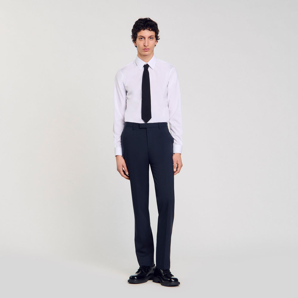 Wool suit trousers Midnight Blue Sandro Men