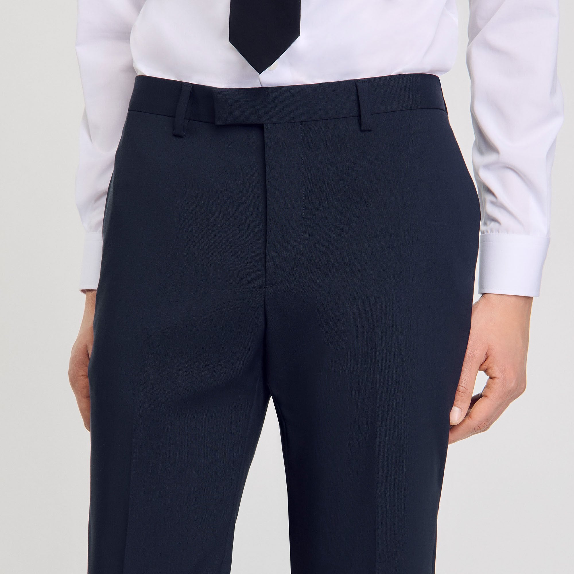 Wool suit trousers Midnight Blue Sandro Men