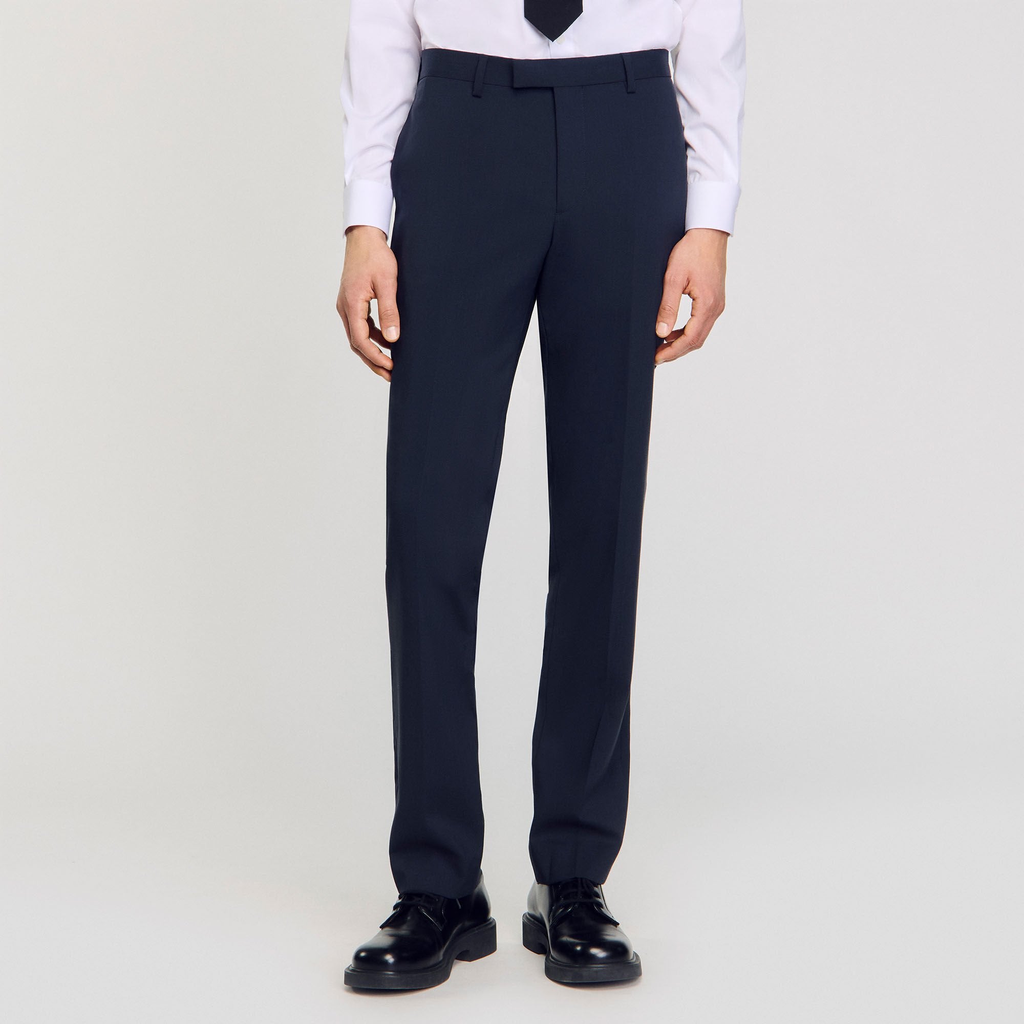Wool suit trousers Midnight Blue Sandro Men