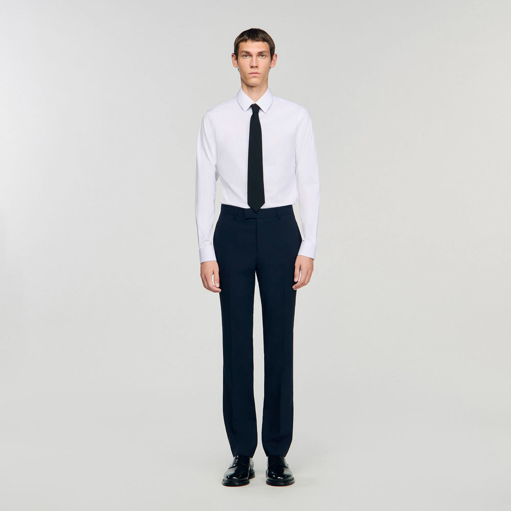 Wool suit trousers Navy Blue Sandro Men