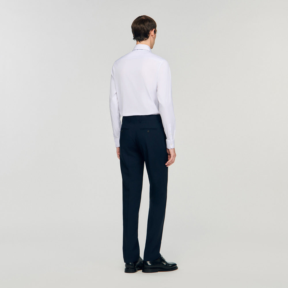 Wool suit trousers Navy Blue Sandro Men