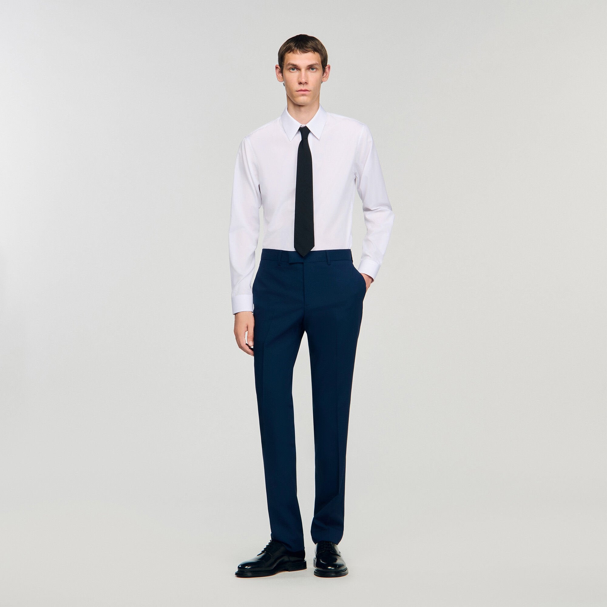 Wool suit trousers Royal Blue Sandro Men