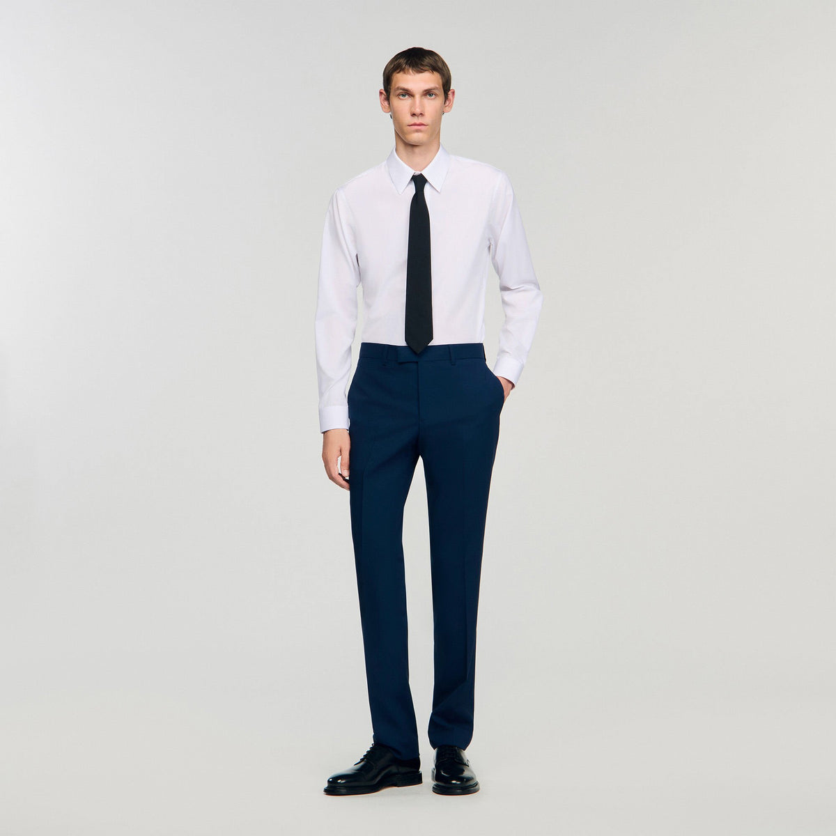 Wool suit trousers Royal Blue Sandro Men