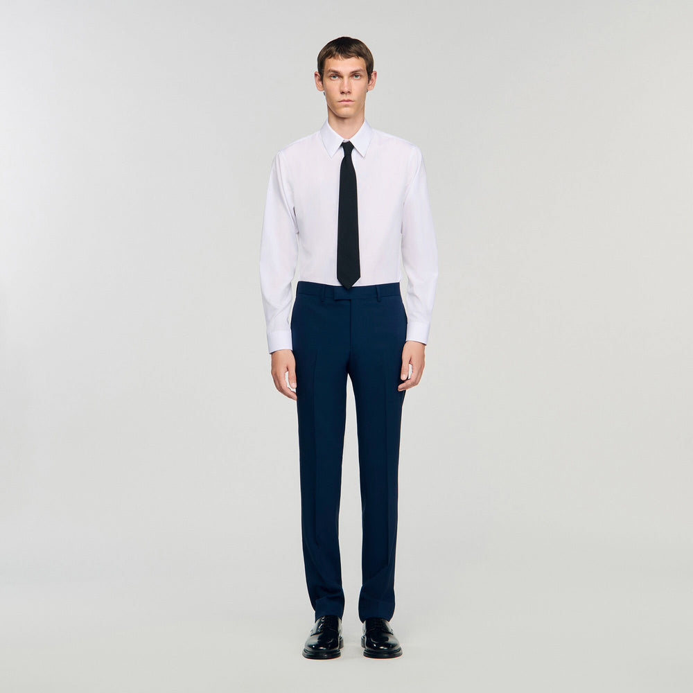 Wool suit trousers Royal Blue Sandro Men
