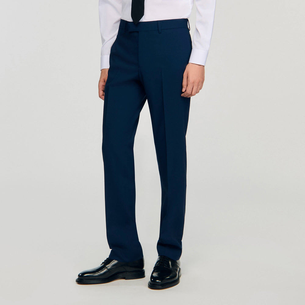 Wool suit trousers Royal Blue Sandro Men
