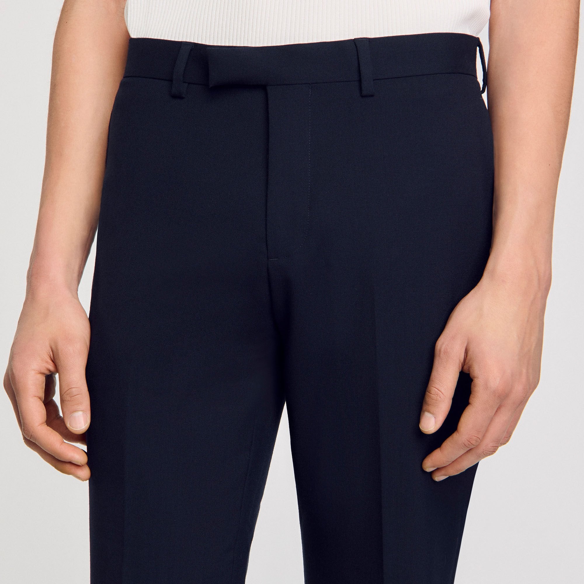 Wool suit trousers Navy Blue Sandro Men