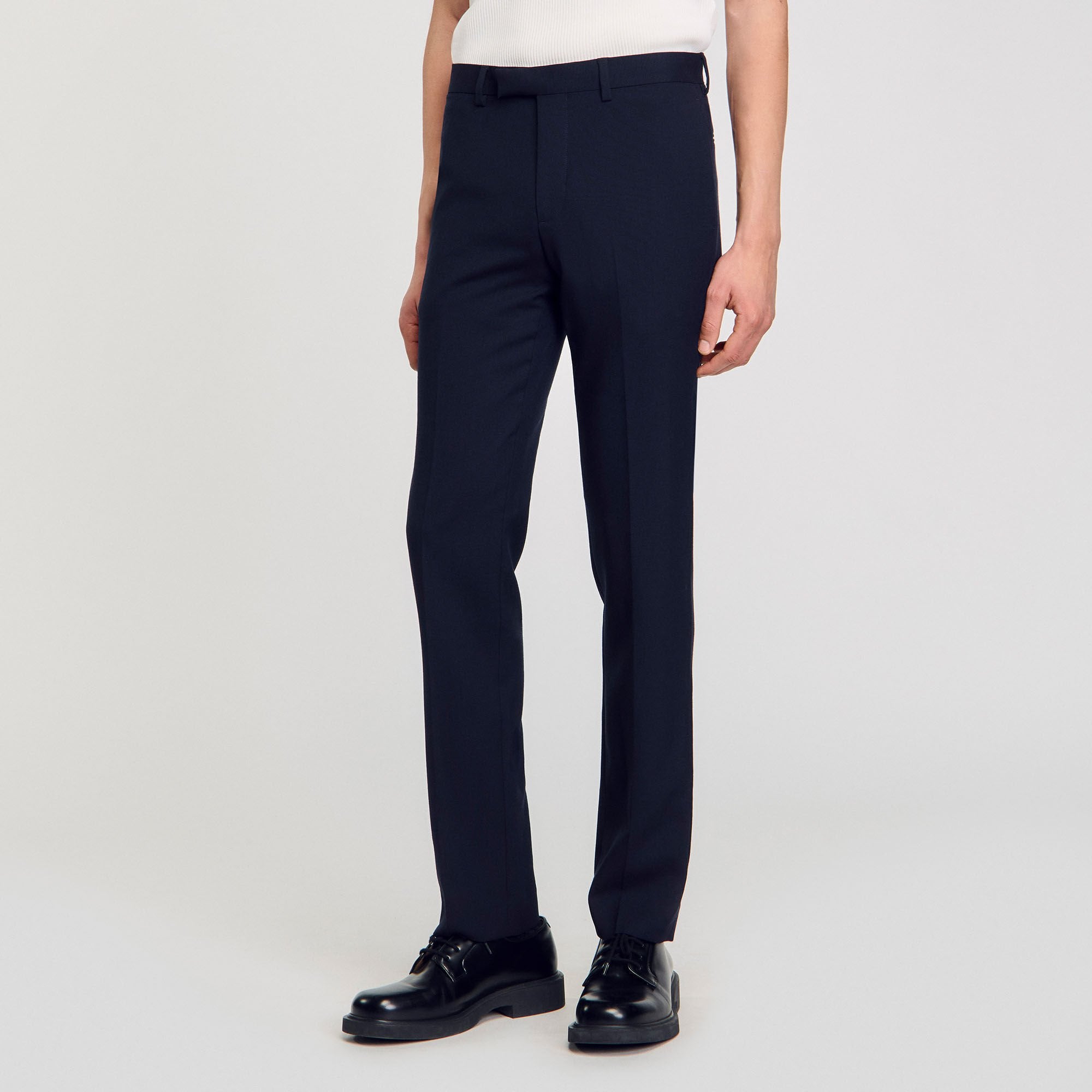 Wool suit trousers Navy Blue Sandro Men