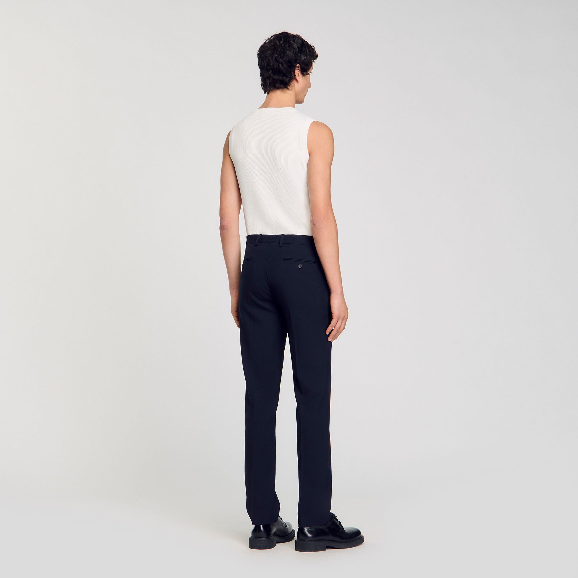 Wool suit trousers Navy Blue Sandro Men