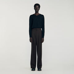Wool suit trousers Chocolate Sandro Men