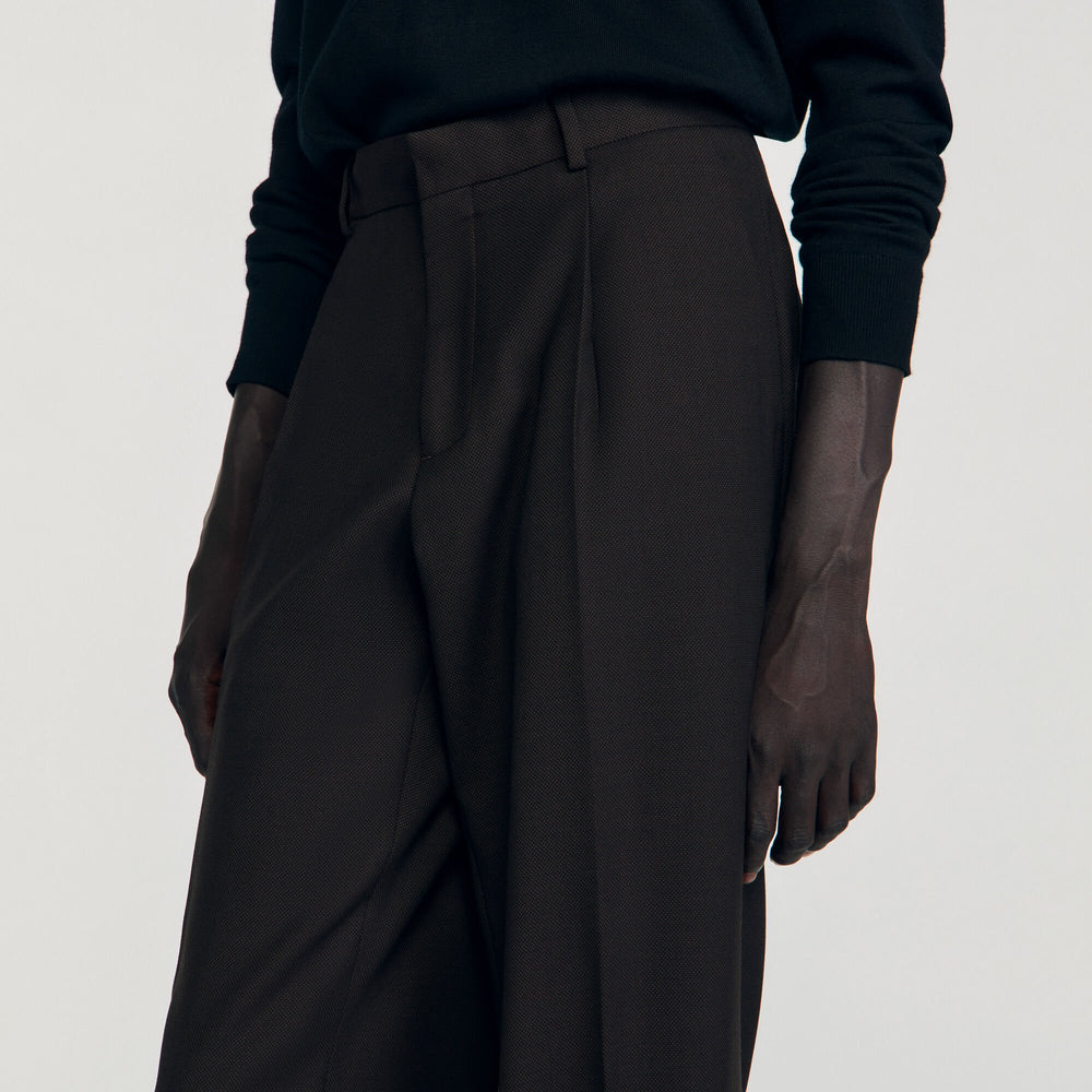 Wool suit trousers Chocolate Sandro Men