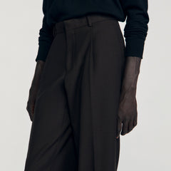 Wool suit trousers Chocolate Sandro Men