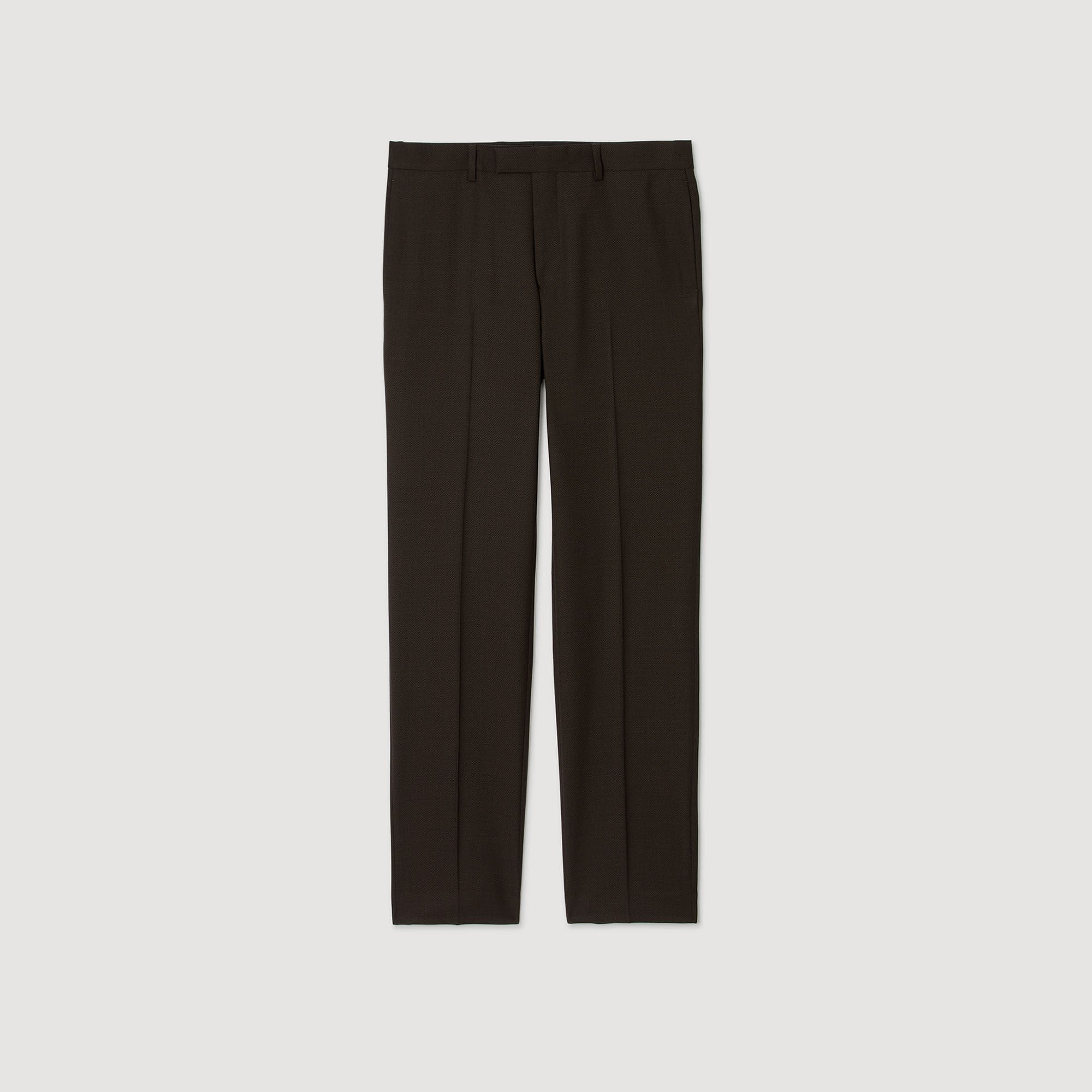Wool suit trousers Chocolate Sandro Men