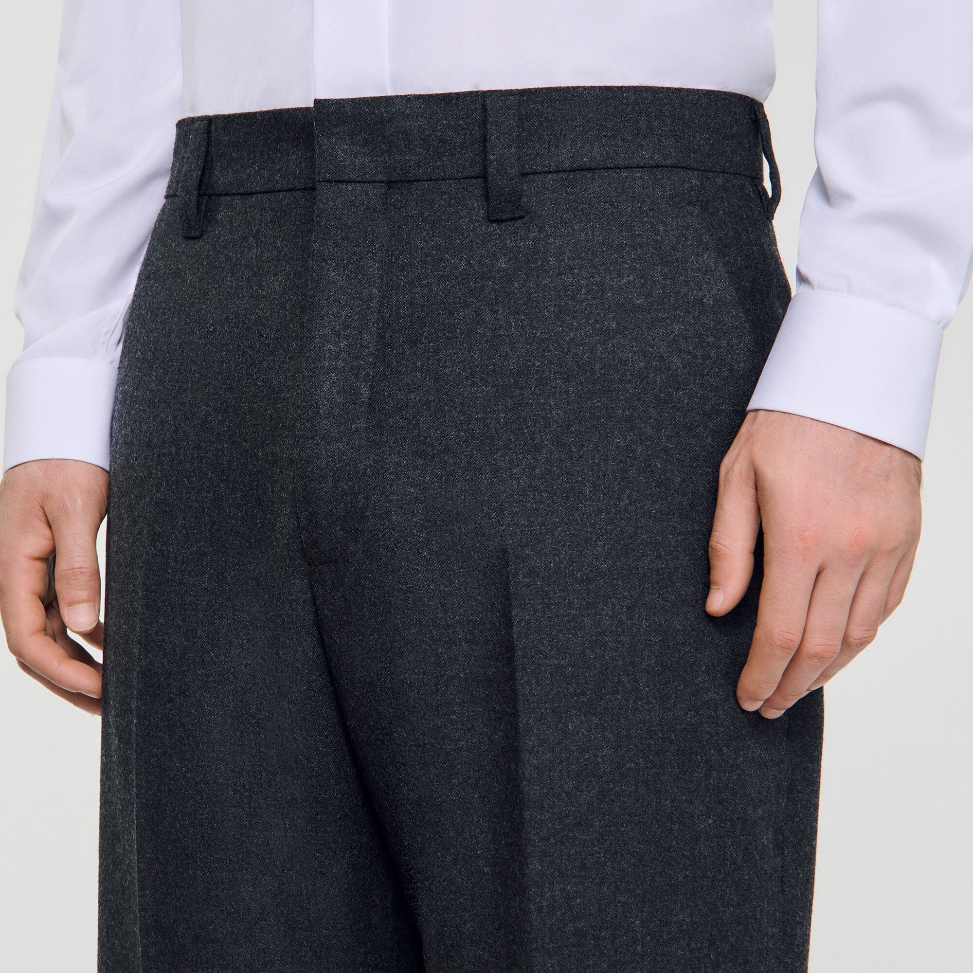 Wool suit trousers Heather Charcoal Sandro Men