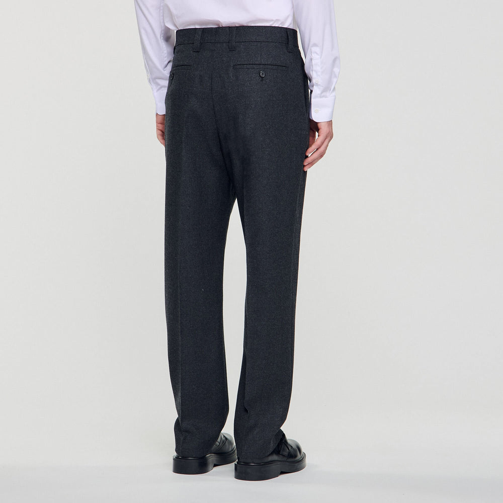 Wool suit trousers Heather Charcoal Sandro Men