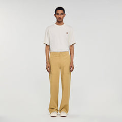Wide-leg cotton trousers Ocher Yellow Sandro Men