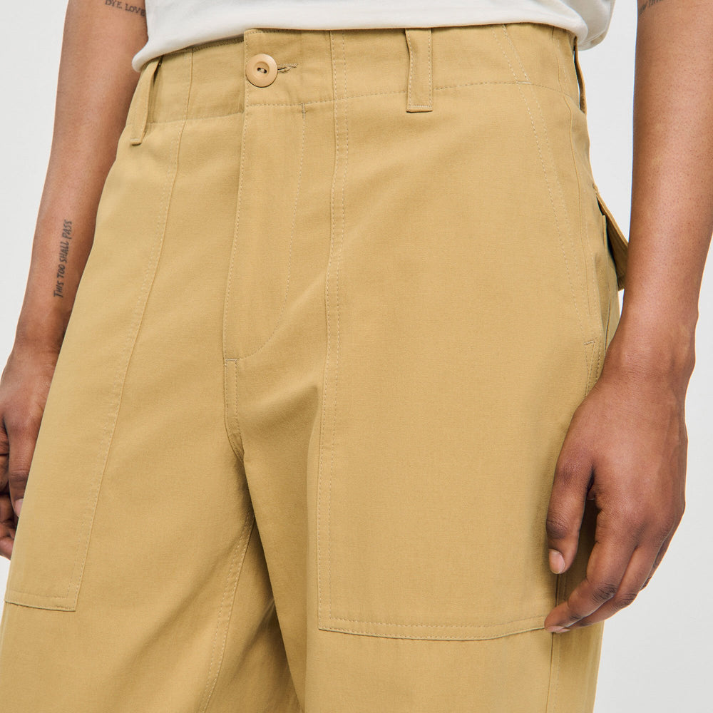 Wide-leg cotton trousers Ocher Yellow Sandro Men