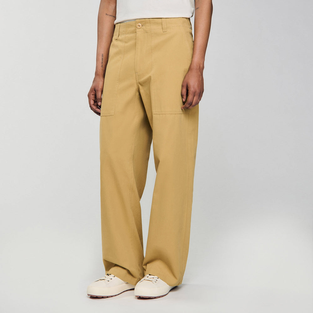 Wide-leg cotton trousers Ocher Yellow Sandro Men
