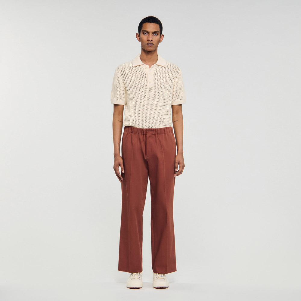 Elasticated wide-leg cotton trousers Terra Sandro Men