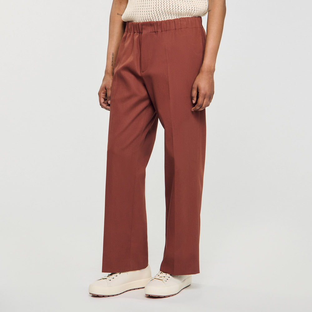 Elasticated wide-leg cotton trousers Terra Sandro Men