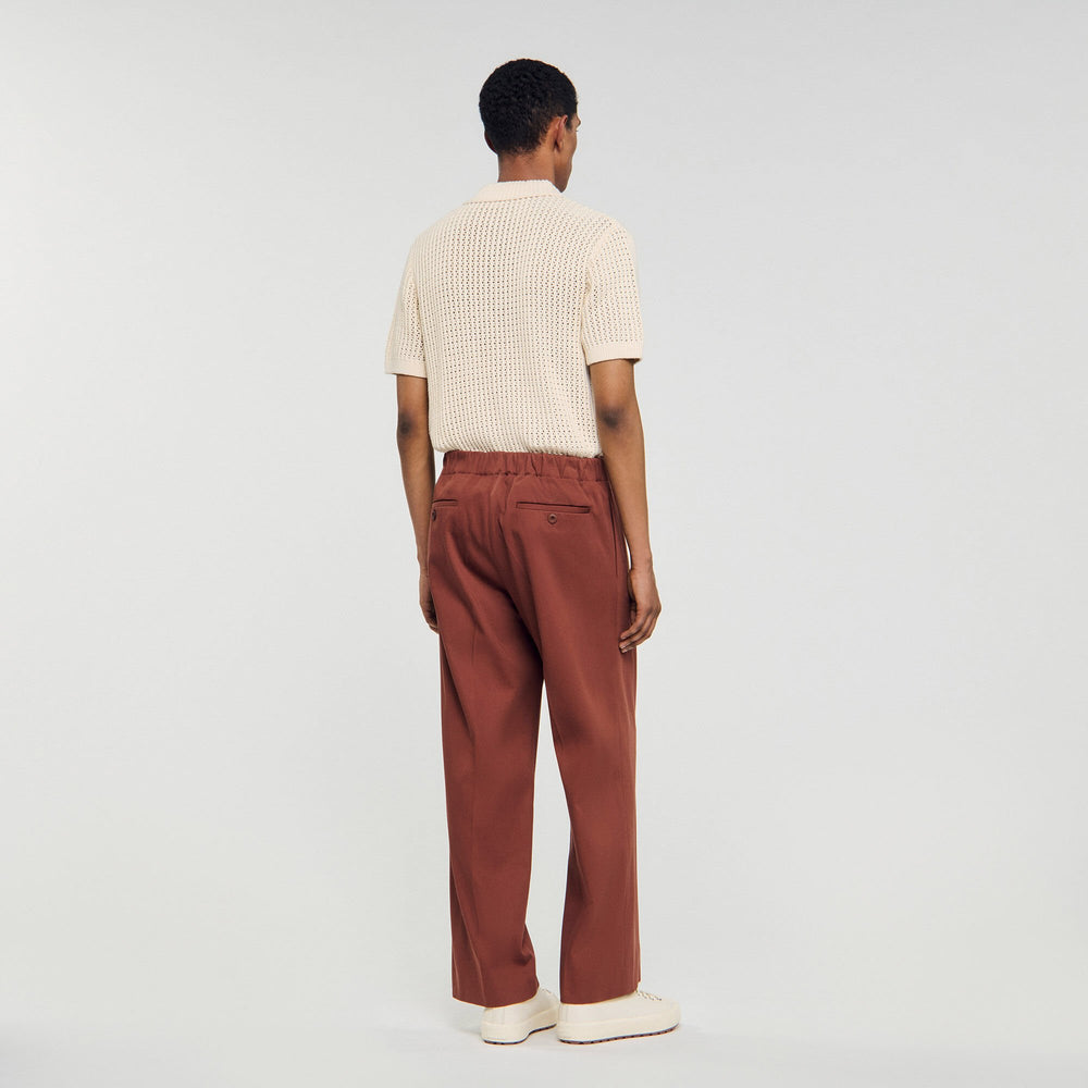 Elasticated wide-leg cotton trousers Terra Sandro Men