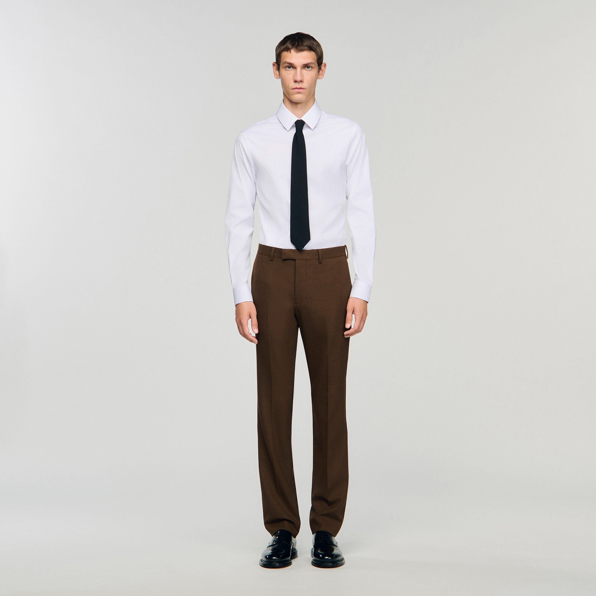 Wool trousers Tobacco Brown Sandro Men