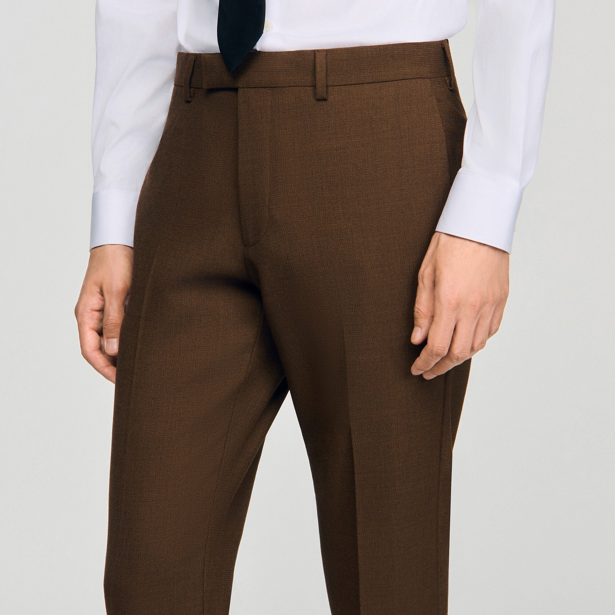 Wool trousers Tobacco Brown Sandro Men
