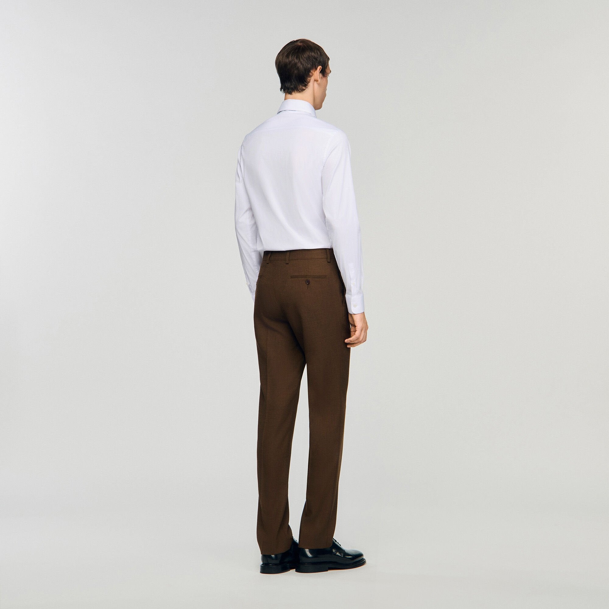 Wool trousers Tobacco Brown Sandro Men