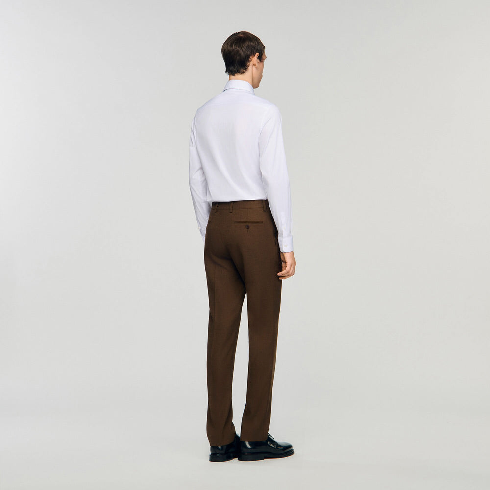 Wool trousers Tobacco Brown Sandro Men