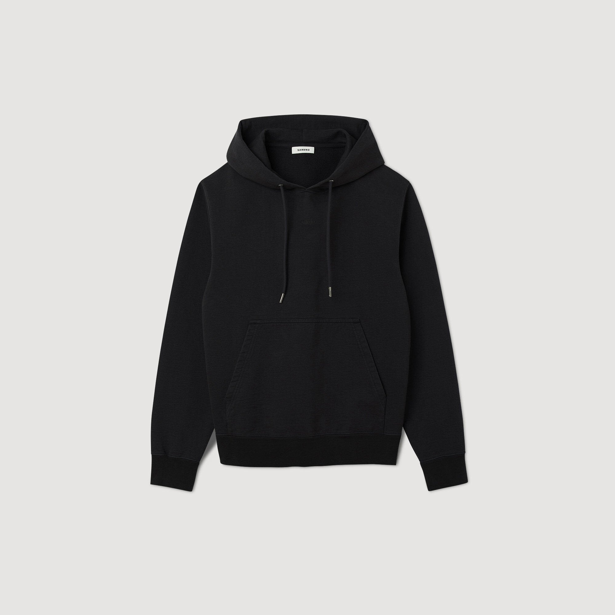 Embroidered hoodie Black Sandro Men