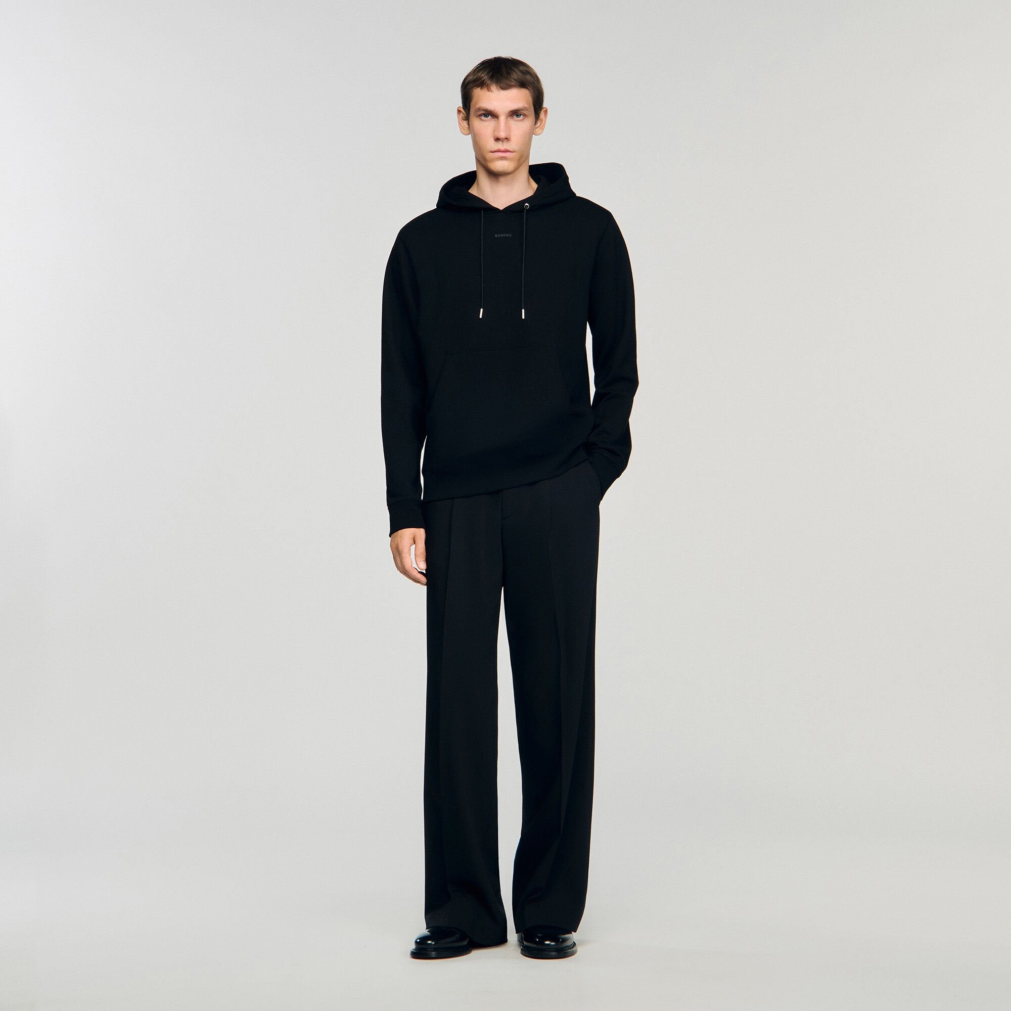 Logo hoodie Black Sandro Men